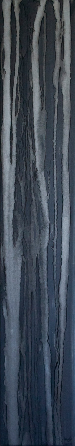 Tall grey acrylic painting