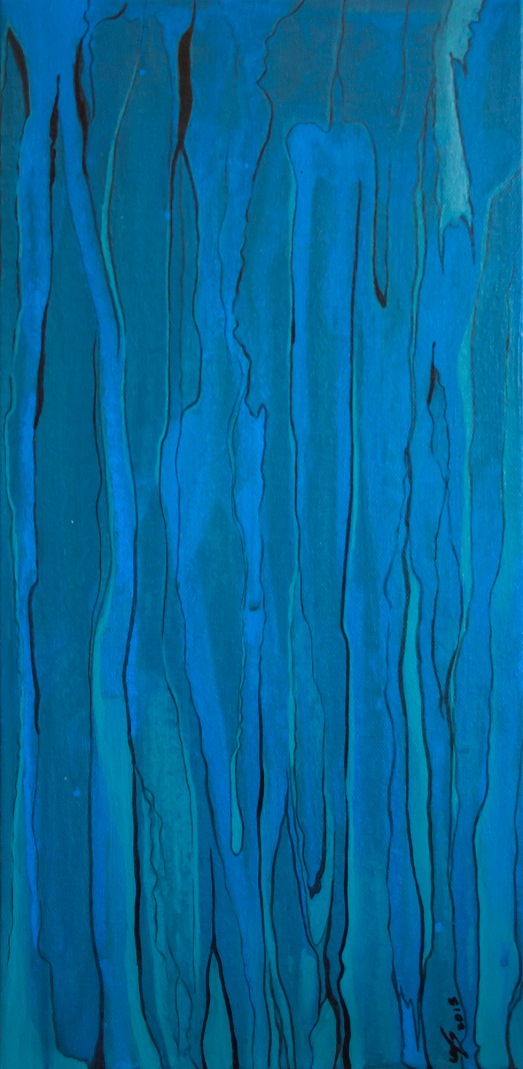Acrylic painting "Flowing Blue"