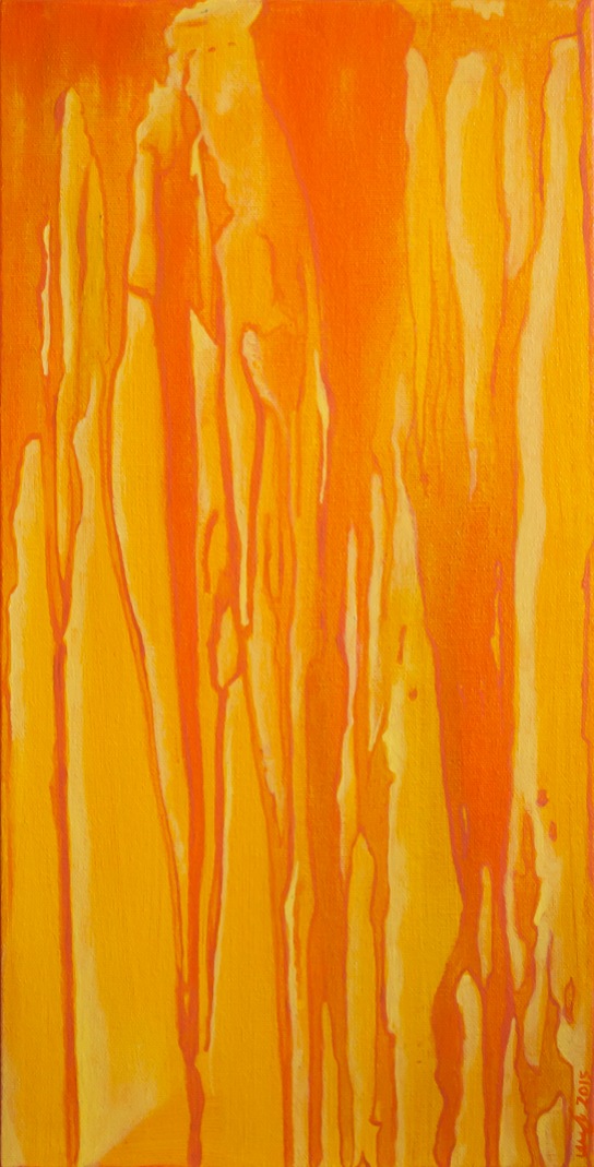 Acrylic painting "Flowing Orange"