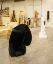 Abstract sculptures in the studio